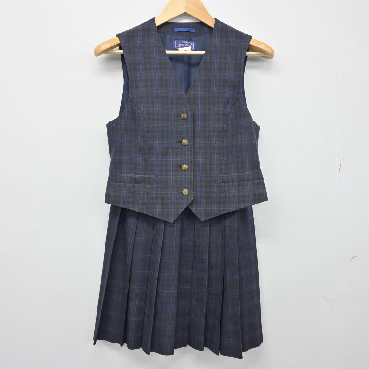 【中古】千葉県 幕張総合高等学校 女子制服 2点（ベスト・スカート）sf026967