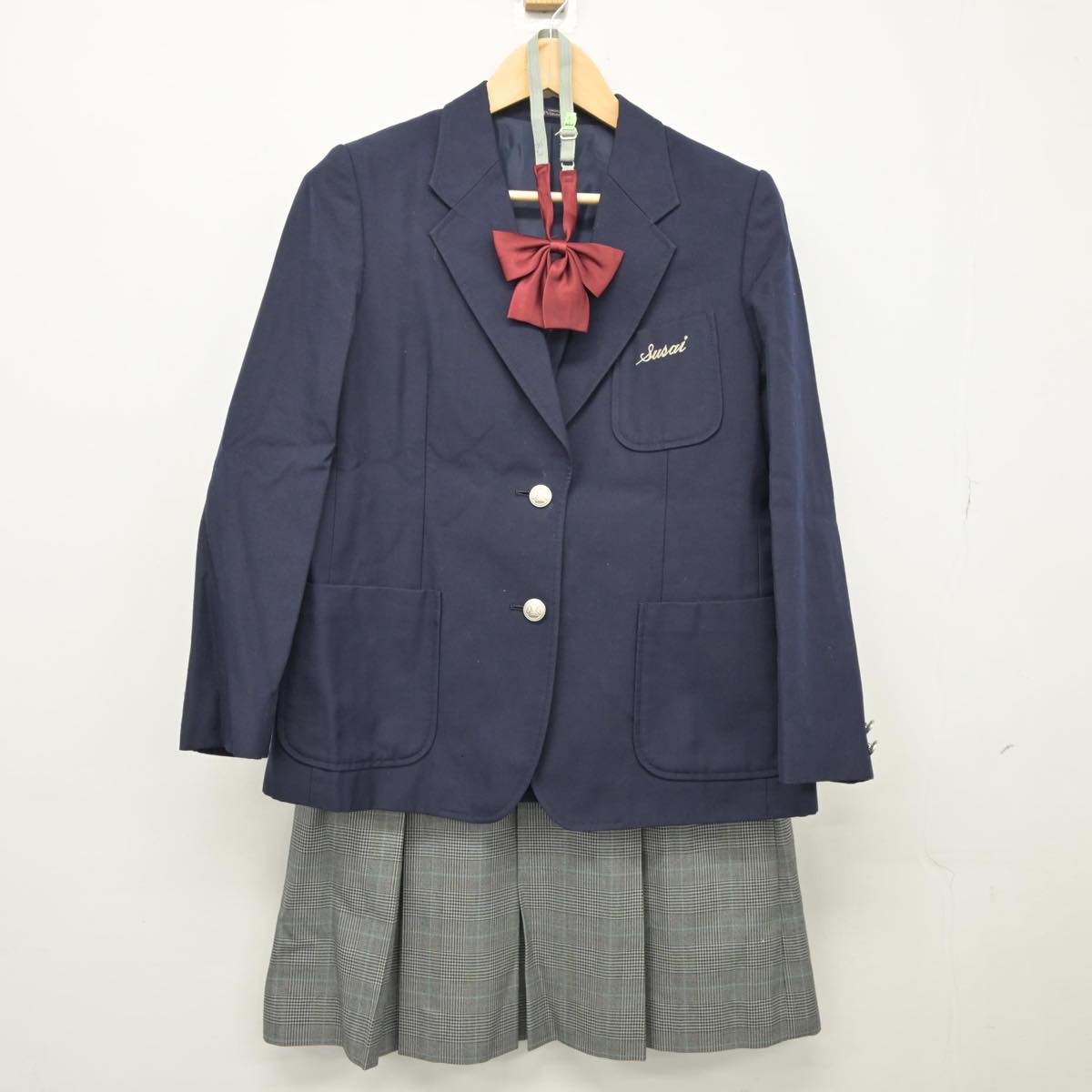 【中古】千葉県 周西中学校 女子制服 5点（ブレザー・ベスト・スカート）sf026975