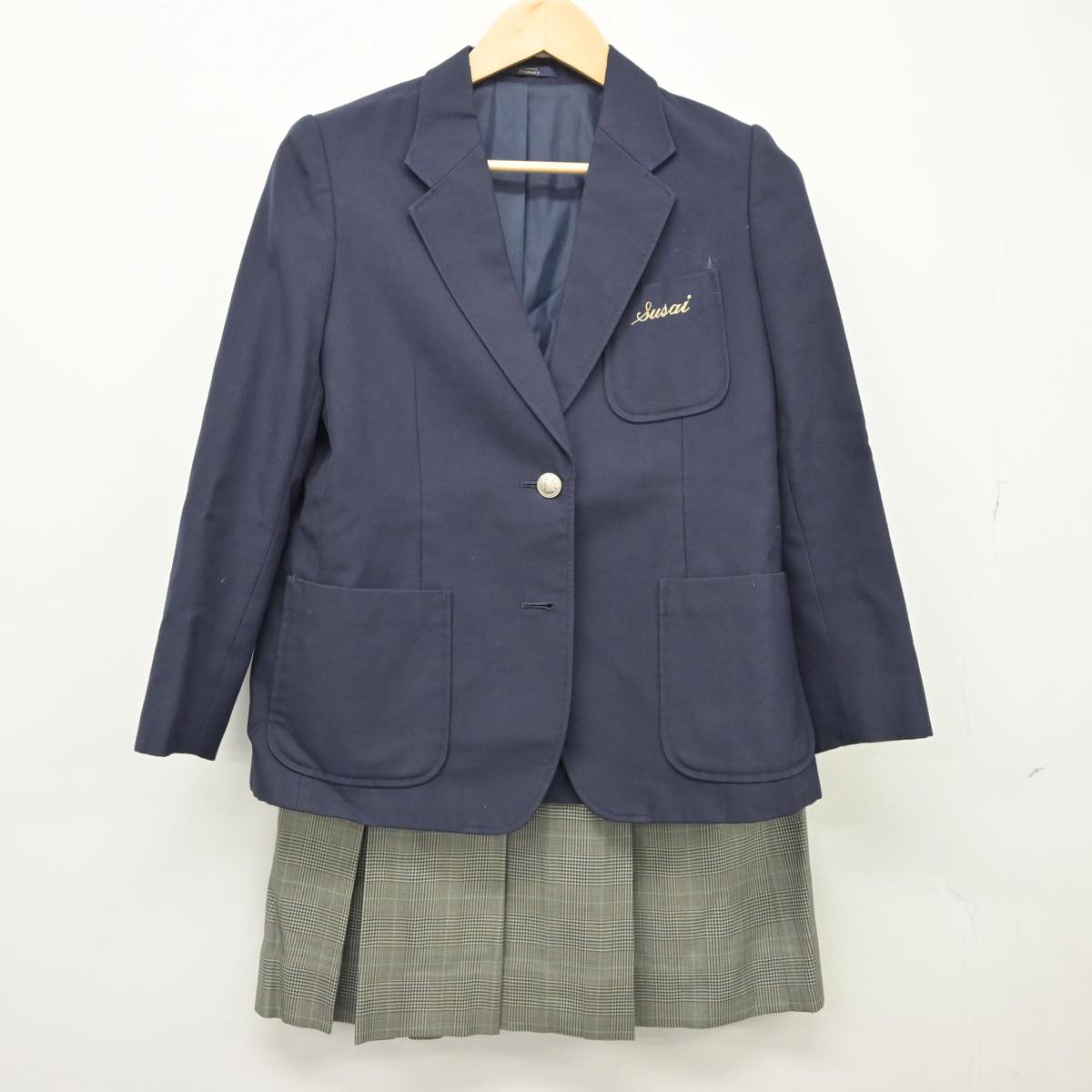 【中古】千葉県 周西中学校 女子制服 4点（ブレザー・ベスト・スカート）sf026976