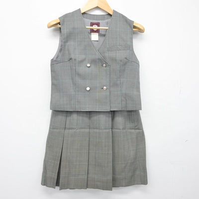 【中古】千葉県 周西中学校 女子制服 4点（ブレザー・ベスト・スカート）sf026976