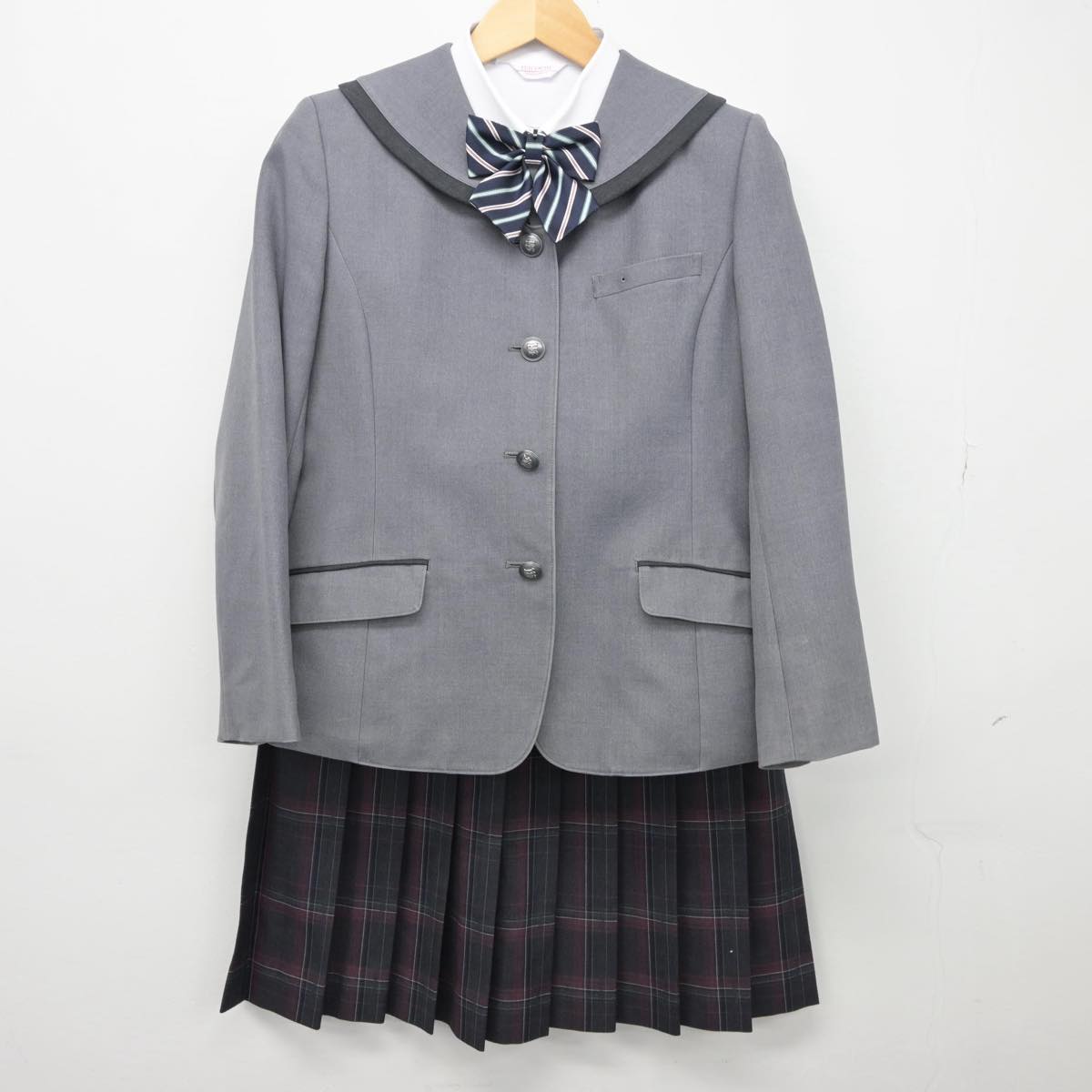 【中古】熊本県 松橋高等学校 女子制服 4点（ブレザー・シャツ・スカート）sf026985