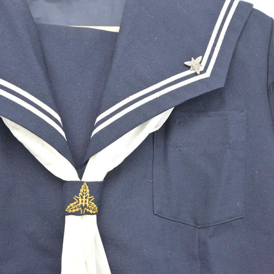 【中古】福島県 蓬莱中学校 女子制服 4点（セーラー服・スカート）sf026999