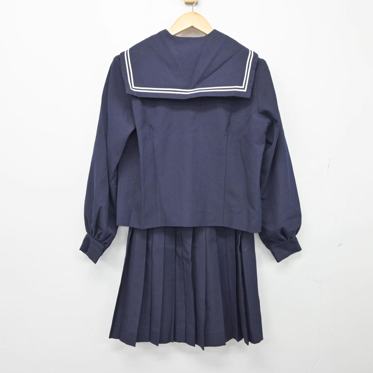 【中古】福島県 蓬莱中学校 女子制服 4点（セーラー服・スカート）sf026999