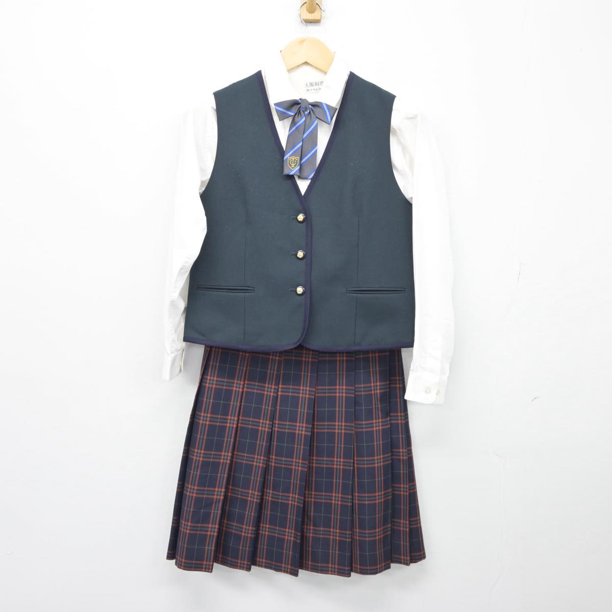 【中古】大阪府 大阪桐蔭中学校 女子制服 5点（ブレザー・ベスト・シャツ・スカート）sf027006