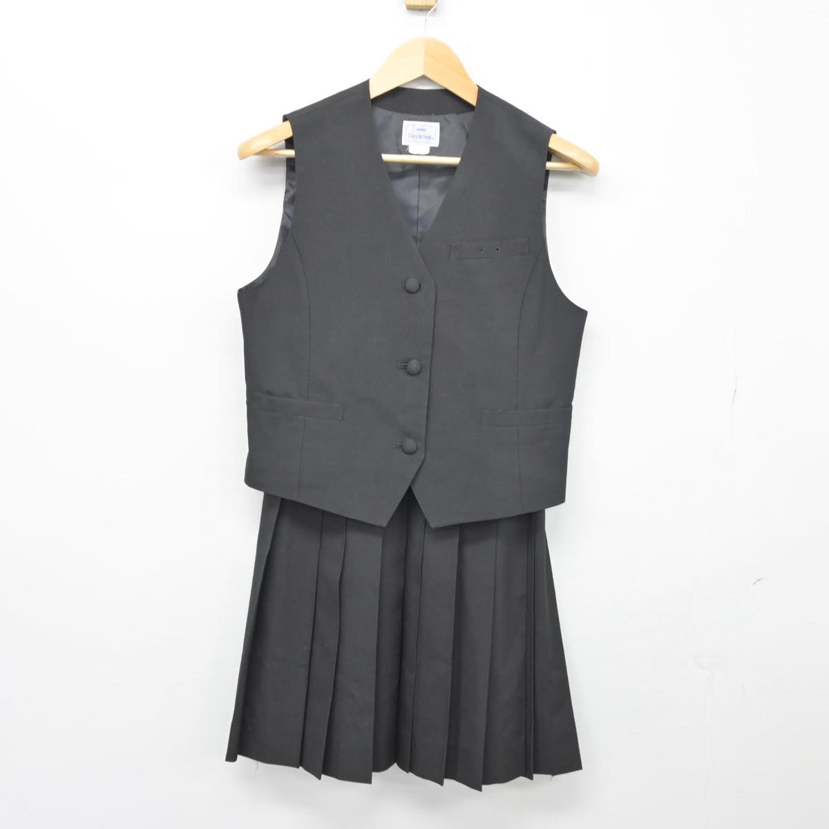 【中古】千葉県 京葉高等学校 女子制服 2点（ベスト・スカート）sf027021