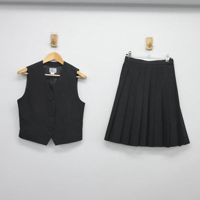 【中古】千葉県 京葉高等学校 女子制服 2点（ベスト・スカート）sf027021