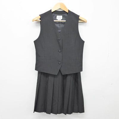 【中古】千葉県 京葉高等学校 女子制服 2点（ベスト・スカート）sf027022