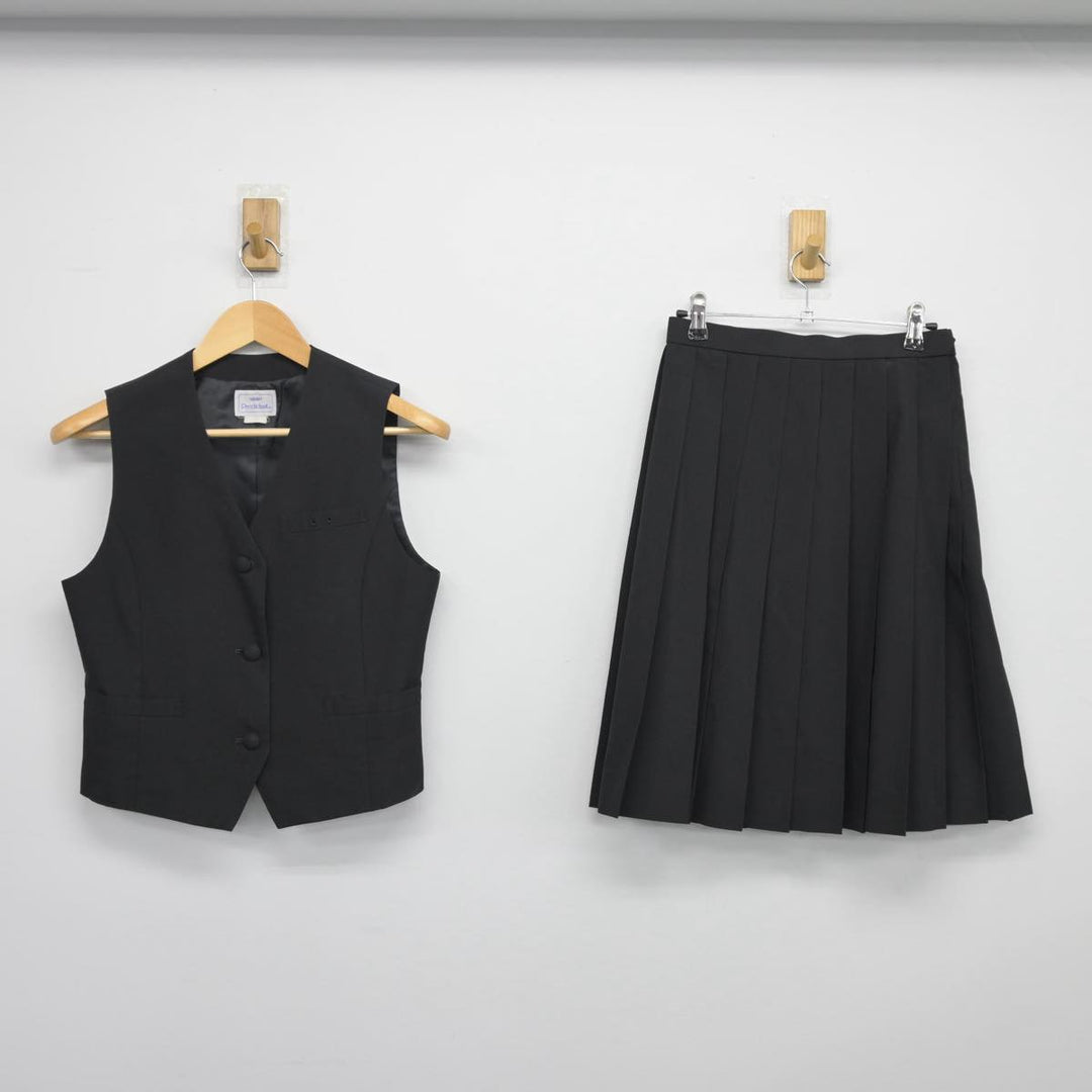 中古制服】千葉県 京葉高等学校 女子制服 2点（ベスト・スカート