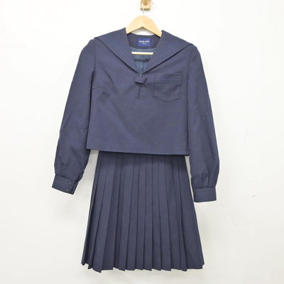 【中古】徳島県 脇町高等学校 女子制服 2点（セーラー服・スカート）sf027036