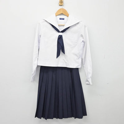 【中古】徳島県 脇町高等学校 女子制服 3点（セーラー服・スカート）sf027037