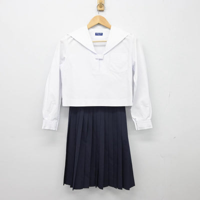 【中古】徳島県 脇町高等学校 女子制服 2点（セーラー服・スカート）sf027038