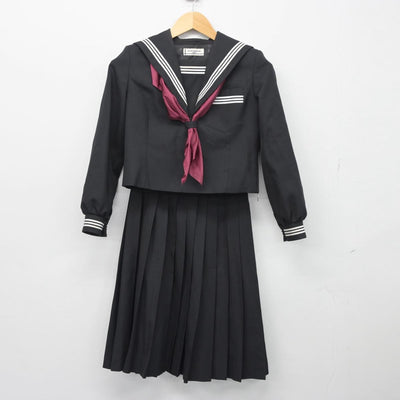 【中古】三重県 朝陽中学校 女子制服 3点（セーラー服・スカート）sf027047