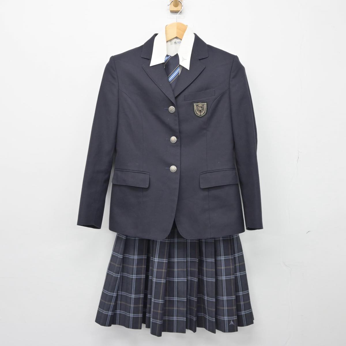 【中古】愛知県 山田高等学校 女子制服 4点（ブレザー・シャツ・スカート）sf027051