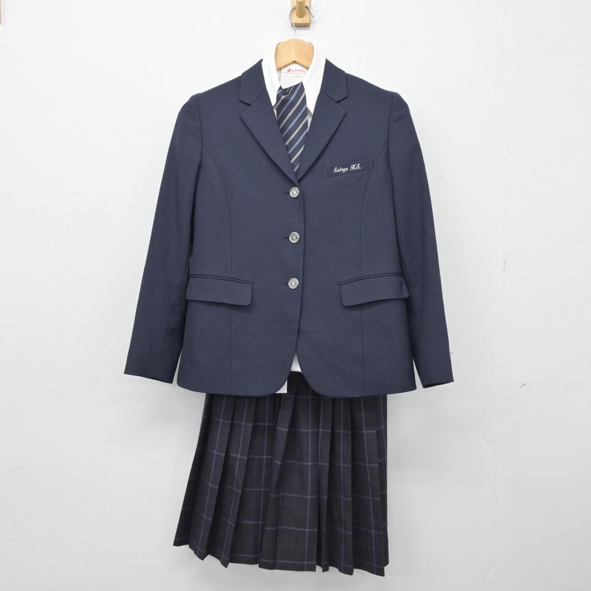 【中古】愛知県 西陵高等学校 女子制服 4点（ブレザー・シャツ・スカート）sf027053