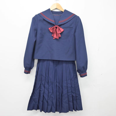 【中古】岩手県 岩手町立川口中学校 女子制服 3点（セーラー服・スカート）sf027058