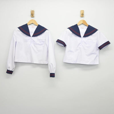 【中古】岩手県 岩手町立川口中学校 女子制服 3点（セーラー服・スカート）sf027060