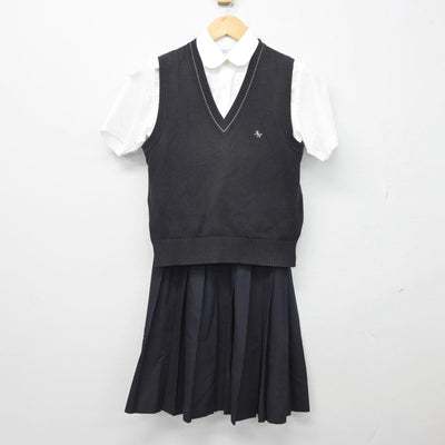 【中古】埼玉県 上尾高等学校 女子制服 4点（ニットベスト・シャツ・スカート）sf027071