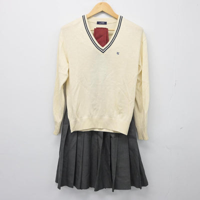 【中古】栃木県 佐野日本大学高等学校 女子制服 4点（ブレザー・ニット・スカート）sf027078