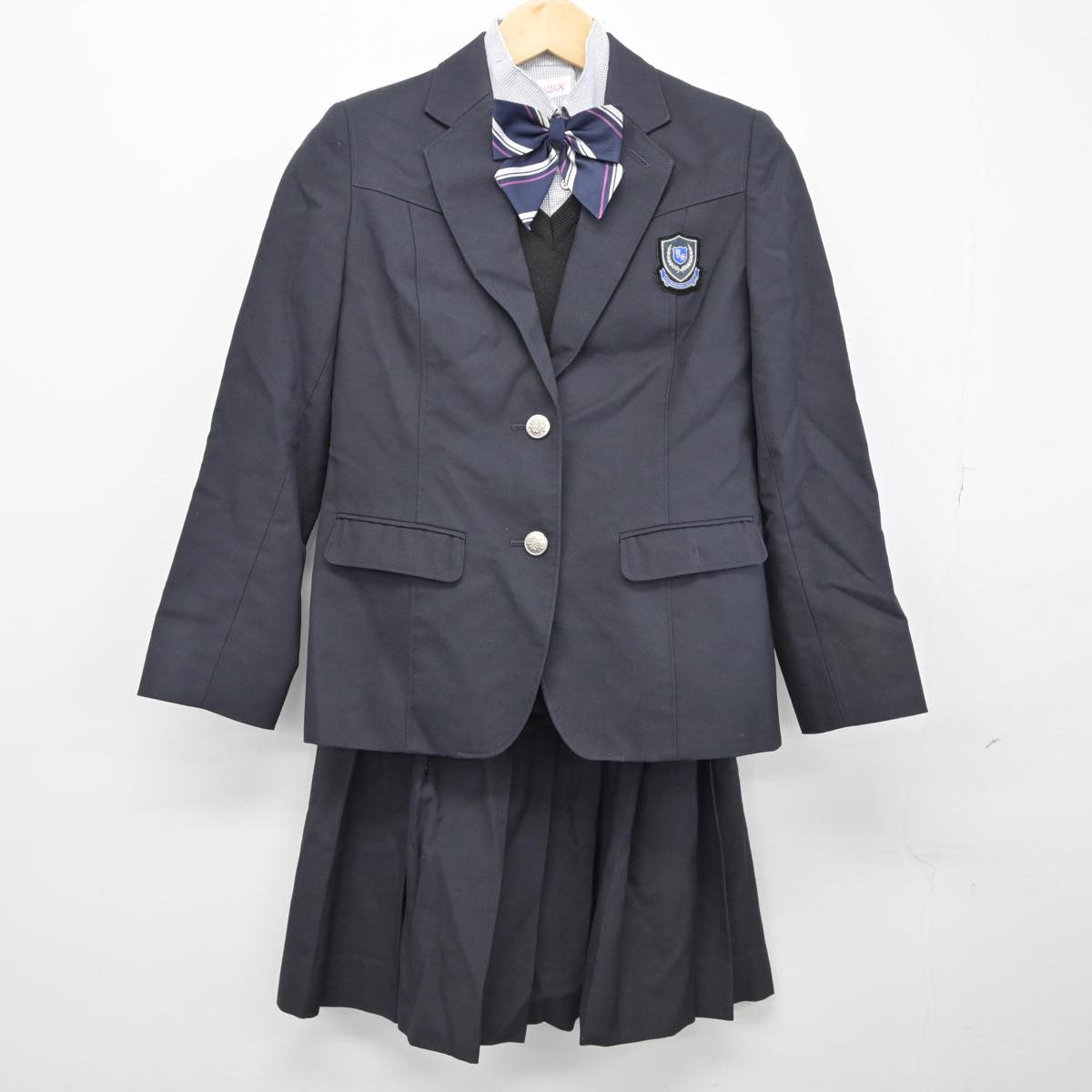 【中古】熊本県 清流高等学校 女子制服 5点（ブレザー・シャツ・ニット・スカート）sf027091