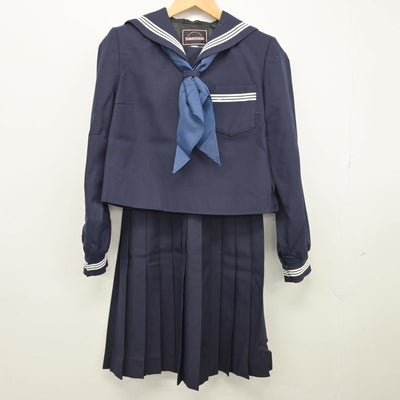 【中古】兵庫県 志方中学校 女子制服 3点（セーラー服・スカート）sf027103