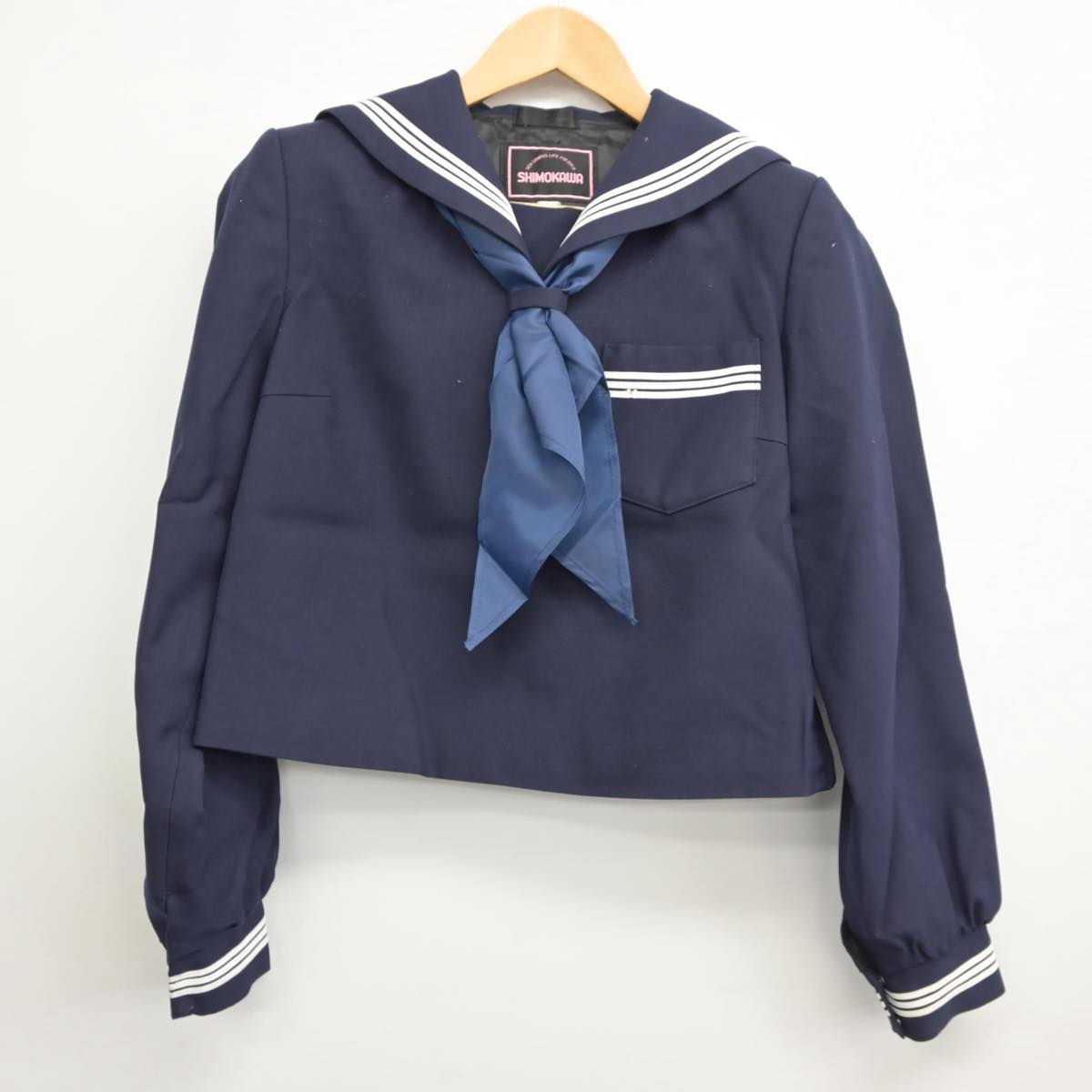 【中古】兵庫県 志方中学校 女子制服 3点（セーラー服・スカート）sf027103