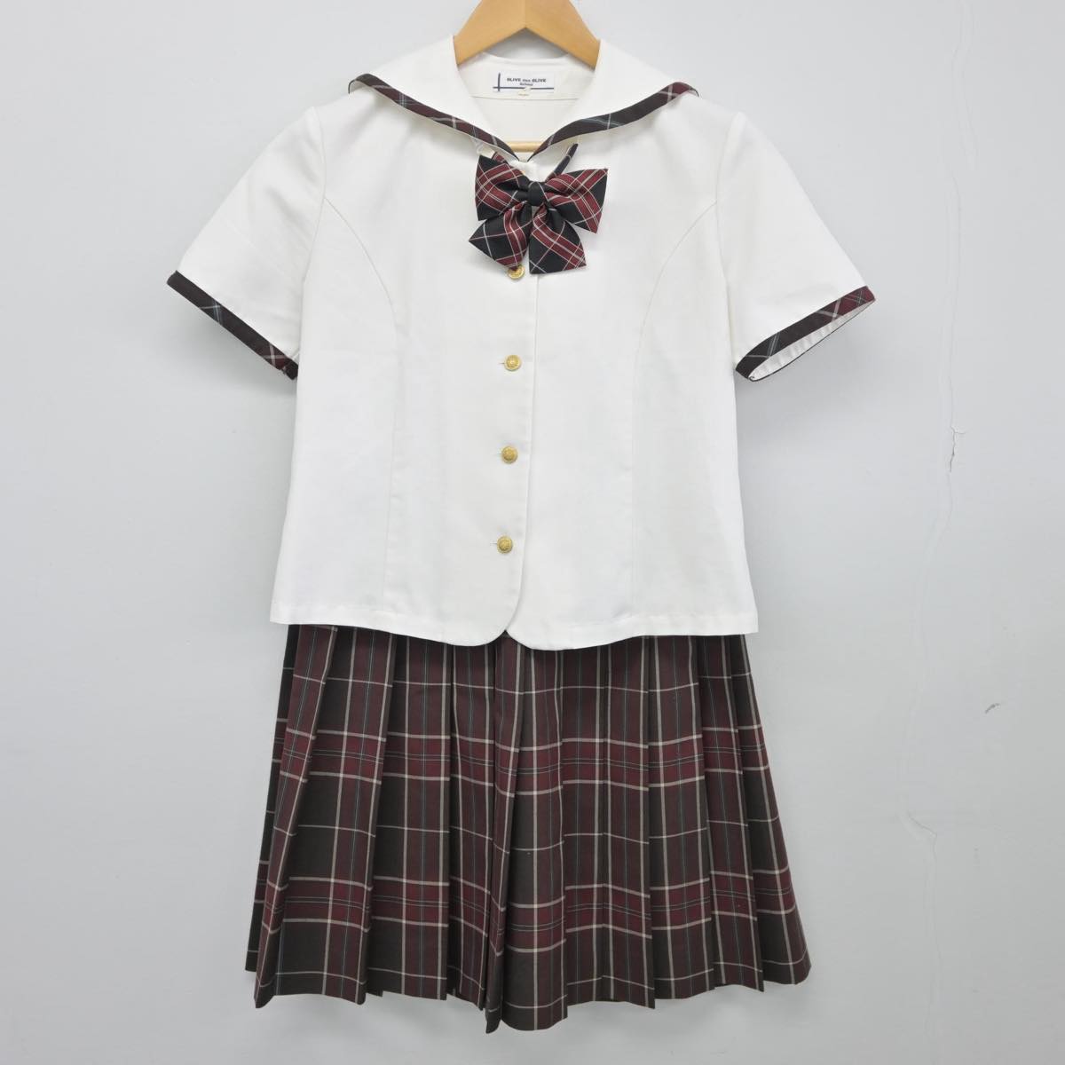 【中古】愛知県 清林館高等学校 女子制服 3点（セーラー服・スカート）sf027110