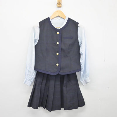 【中古】熊本県 熊本国府高等学校 女子制服 4点（ブレザー・ベスト・シャツ・スカート）sf027126