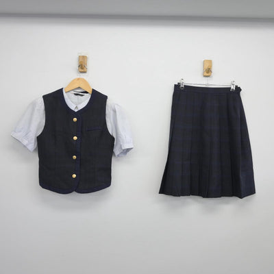 【中古】熊本県 熊本国府高等学校 女子制服 3点（ベスト・シャツ・スカート）sf027127