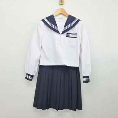 【中古】静岡県 田子浦中学校 女子制服 3点（セーラー服・スカート）sf027129