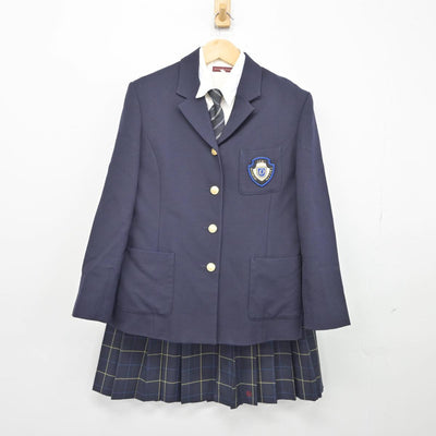 【中古】滋賀県 近江高等学校 女子制服 4点（ブレザー・シャツ・スカート）sf027155