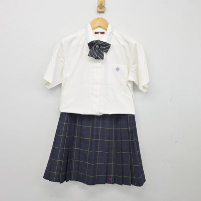 【中古】滋賀県 近江高等学校 女子制服 3点（シャツ・スカート）sf027156