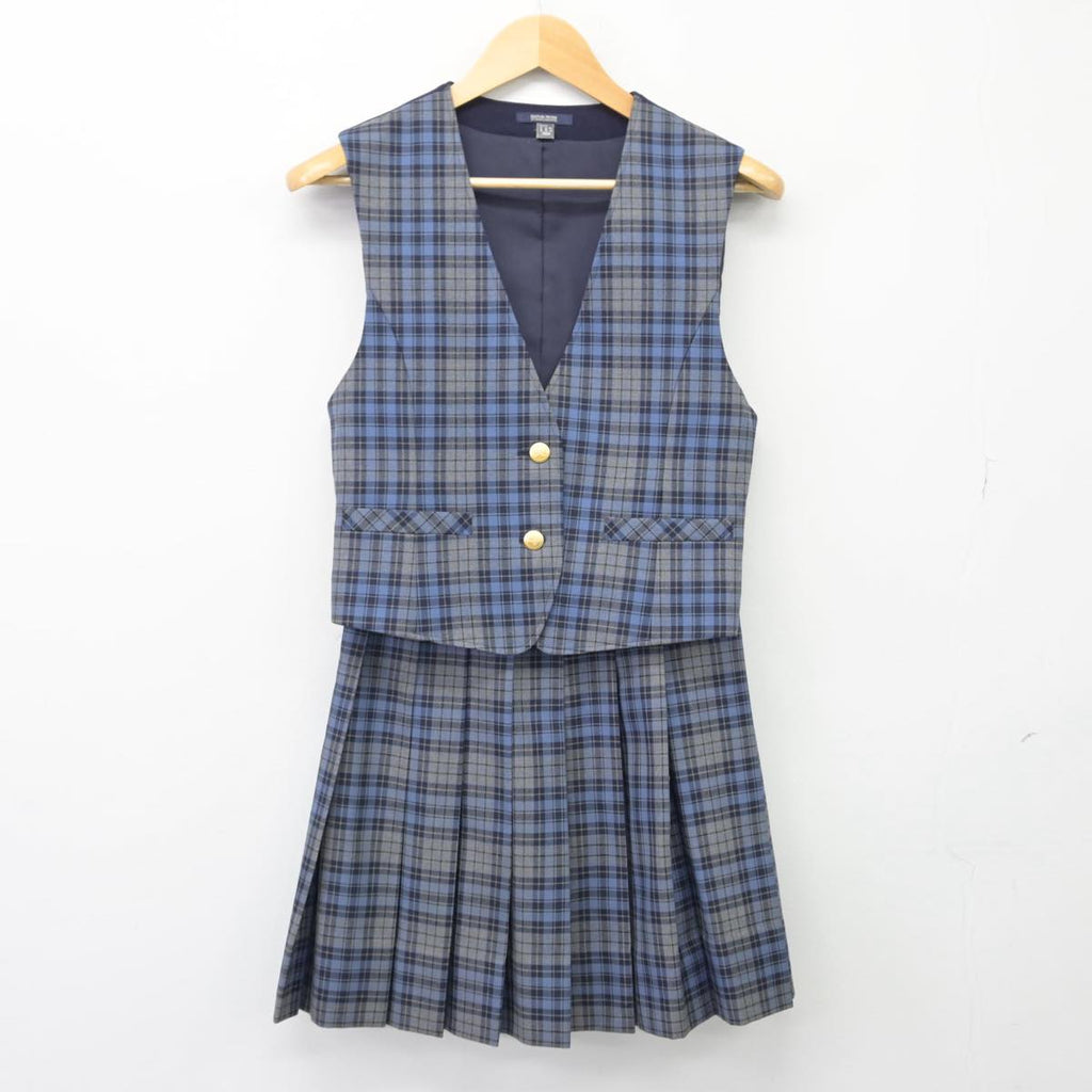 【中古】東京都 日本体育大学桜華中学校・高等学校 女子制服 2点（ベスト・スカート）sf027172