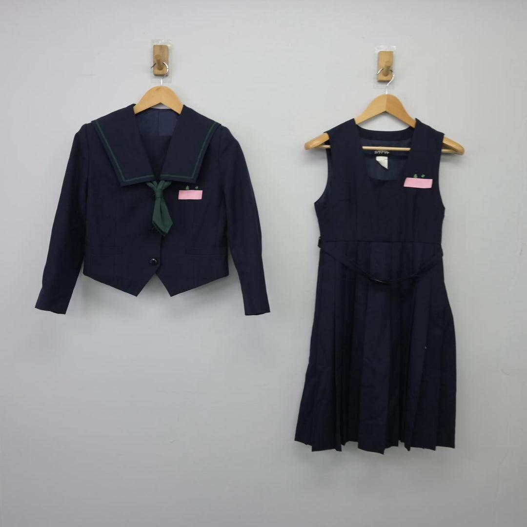 【中古】宮崎県 延岡市立南中学校 女子制服 3点（ブレザー・ジャンパースカート）sf027181