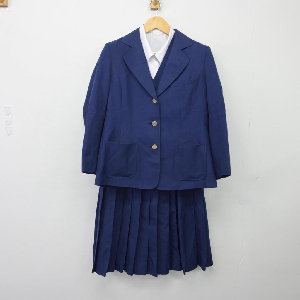 中古制服】千葉県 御滝中学校 女子制服 4点（ブレザー・ベスト