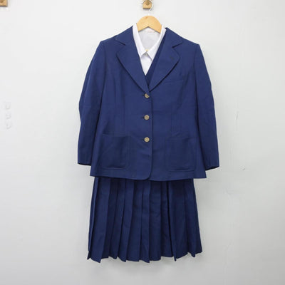 【中古】千葉県 御滝中学校 女子制服 4点（ブレザー・ベスト・シャツ・スカート）sf027186