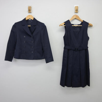 【中古】長崎県 諫早高等学校、附属中学校 女子制服 2点（ブレザー・ジャンパースカート）sf027205