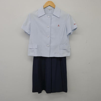 【中古】長崎県 諫早高等学校、附属中学校 女子制服 3点（シャツ・スカート）sf027207