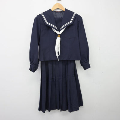 【中古】福島県 蓬莱中学校 女子制服 3点（セーラー服・スカート）sf027210