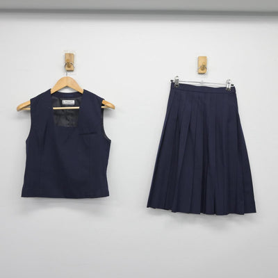 【中古】北海道 石山中学校 女子制服 2点（ベスト・スカート）sf027226