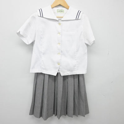 【中古】栃木県 茂木高等学校 女子制服 2点（セーラー服・スカート）sf027285