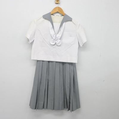 【中古】熊本県 京陵中学校 女子制服 3点（シャツ・スカート）sf027338