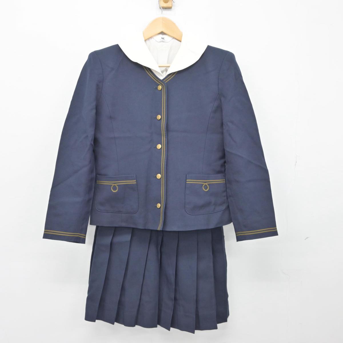 【中古】大分県 東明高等学校 女子制服 4点（ブレザー・ニット・シャツ・スカート）sf027340