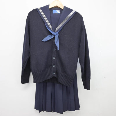 【中古】福岡県 長尾中学校/旧制服 女子制服 4点（セーラー服・ニット・ジャンパースカート）sf027352