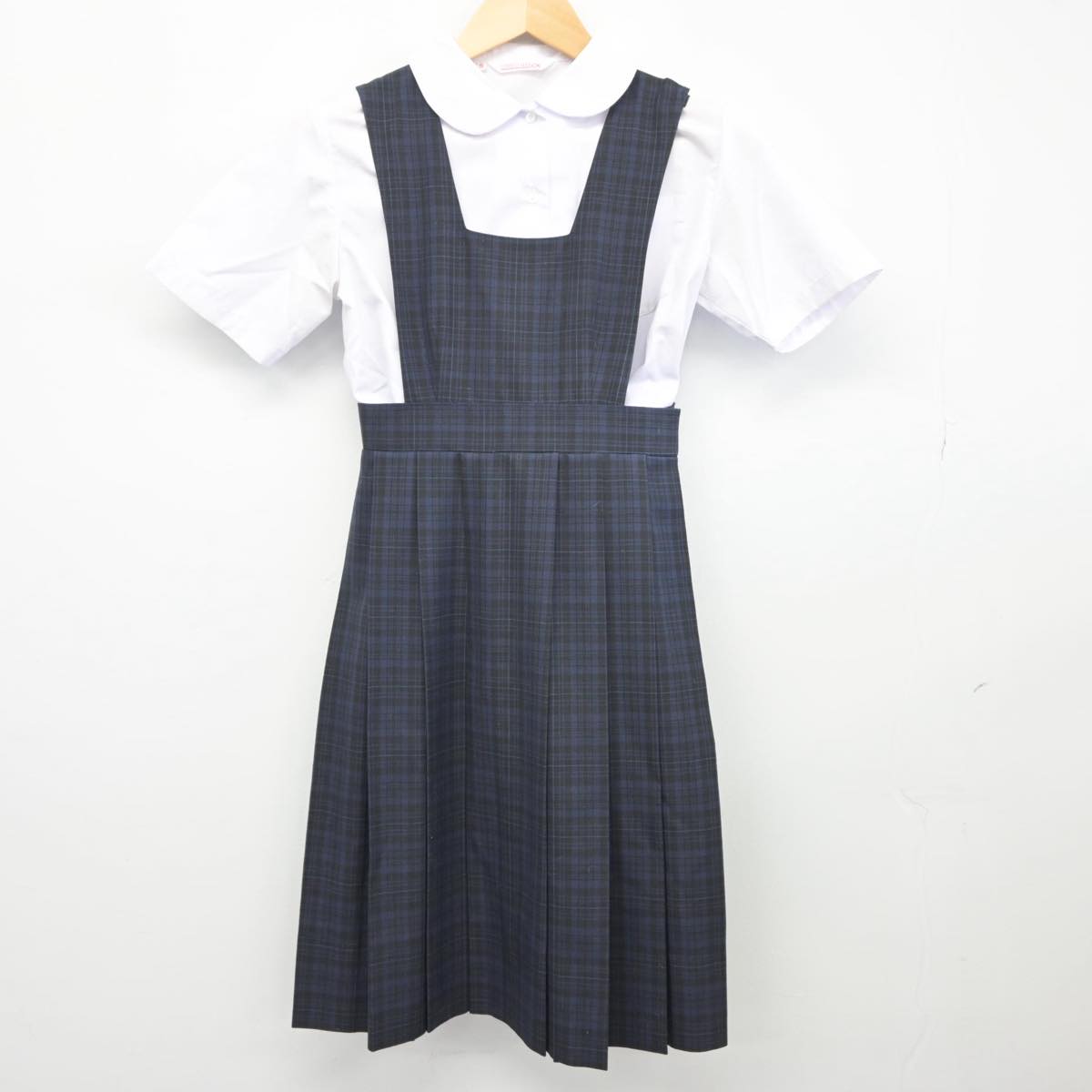 【中古】福岡県 長尾中学校 女子制服 2点（シャツ・ジャンパースカート）sf027353