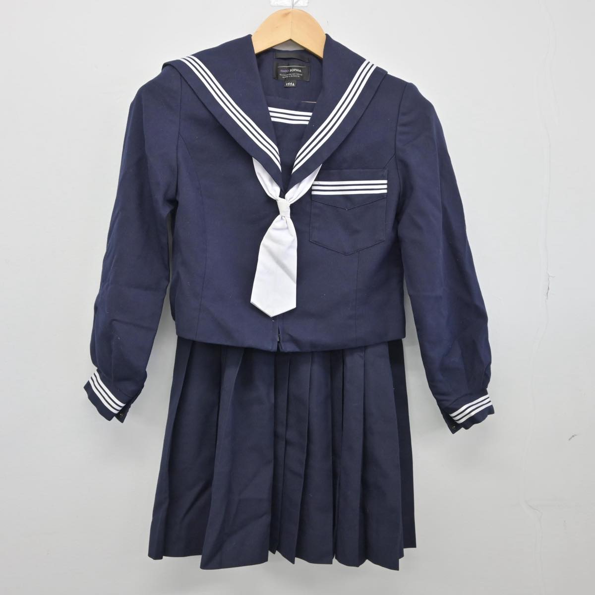 【中古】奈良県 三郷中学校 女子制服 3点（セーラー服・スカート）sf027368