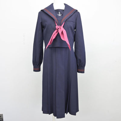 【中古】福岡県 福岡女学院中学校 女子制服 3点（セーラー服・ジャンパースカート）sf027386