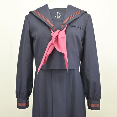 【中古】福岡県 福岡女学院中学校 女子制服 3点（セーラー服・ジャンパースカート）sf027386