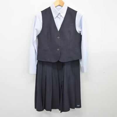 【中古】熊本県 千原台高等学校 女子制服 3点（ベスト・シャツ・スカート）sf027420