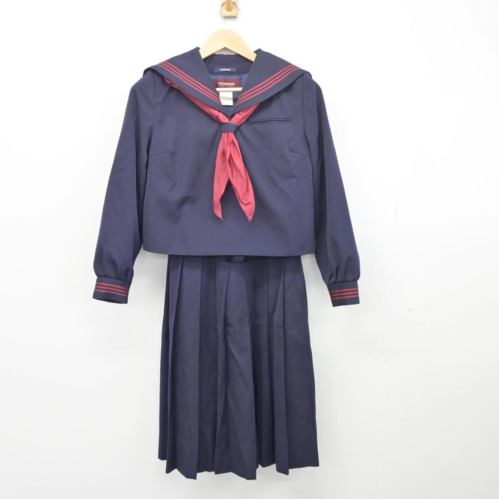 中古制服】青森県 十和田中学校 女子制服 3点（セーラー服・ジャンパー 