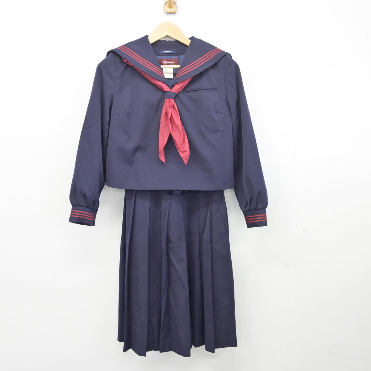 【中古】青森県 十和田中学校 女子制服 3点（セーラー服・ジャンパースカート）sf027456